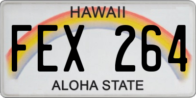 HI license plate FEX264