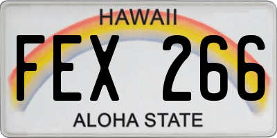 HI license plate FEX266