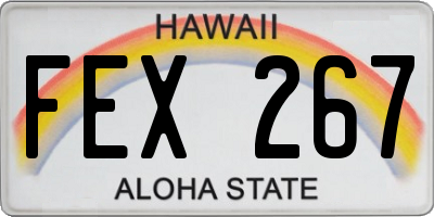 HI license plate FEX267
