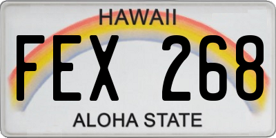 HI license plate FEX268