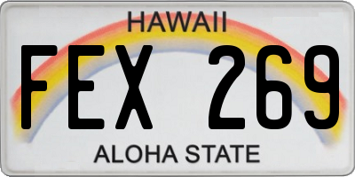 HI license plate FEX269