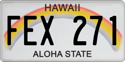 HI license plate FEX271