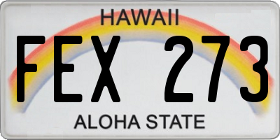 HI license plate FEX273