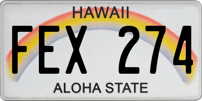 HI license plate FEX274