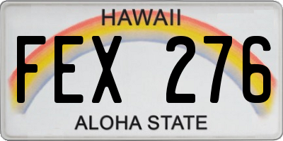HI license plate FEX276