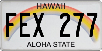 HI license plate FEX277