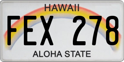 HI license plate FEX278