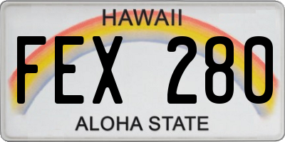 HI license plate FEX280