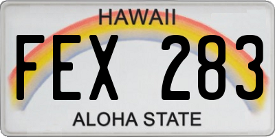 HI license plate FEX283