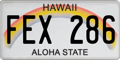 HI license plate FEX286