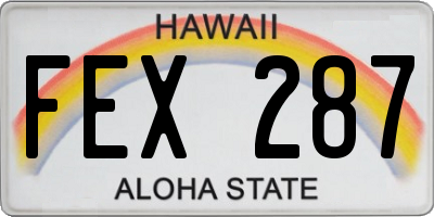 HI license plate FEX287