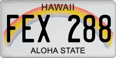 HI license plate FEX288