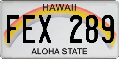 HI license plate FEX289