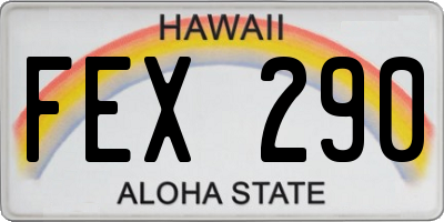 HI license plate FEX290