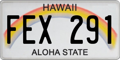 HI license plate FEX291