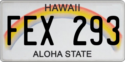 HI license plate FEX293