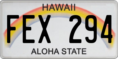 HI license plate FEX294