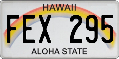 HI license plate FEX295