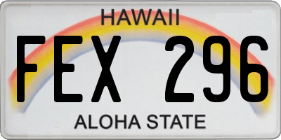 HI license plate FEX296