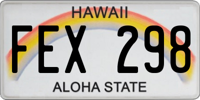 HI license plate FEX298