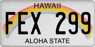 HI license plate FEX299