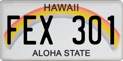 HI license plate FEX301