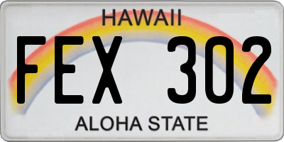 HI license plate FEX302