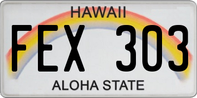 HI license plate FEX303