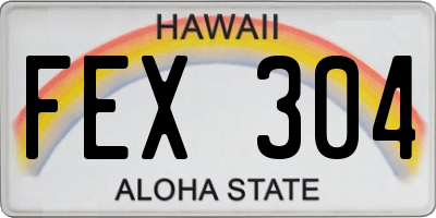 HI license plate FEX304