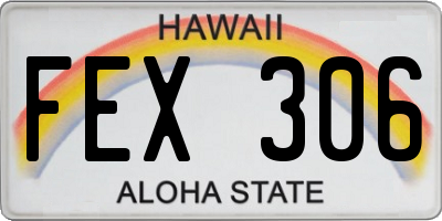 HI license plate FEX306