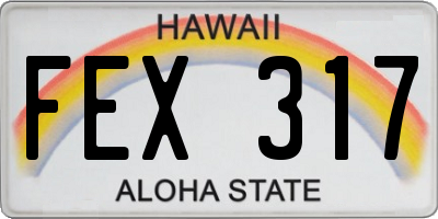 HI license plate FEX317
