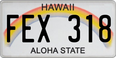 HI license plate FEX318