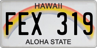 HI license plate FEX319