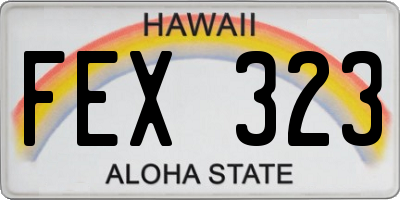 HI license plate FEX323