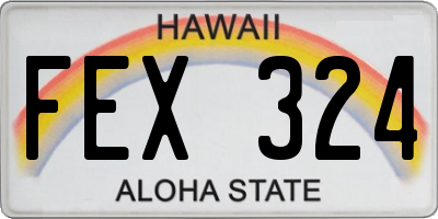 HI license plate FEX324