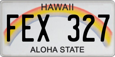 HI license plate FEX327