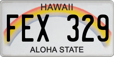 HI license plate FEX329