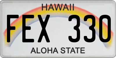 HI license plate FEX330