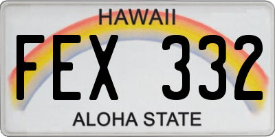 HI license plate FEX332