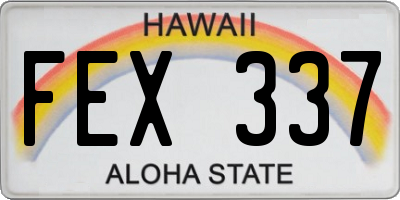 HI license plate FEX337