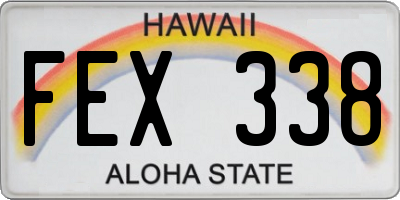 HI license plate FEX338