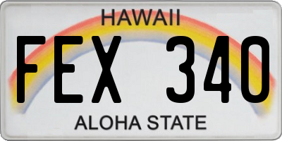 HI license plate FEX340