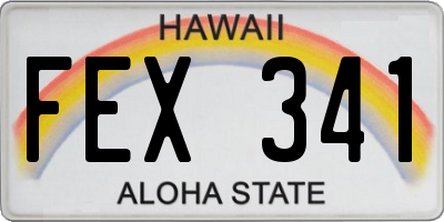 HI license plate FEX341