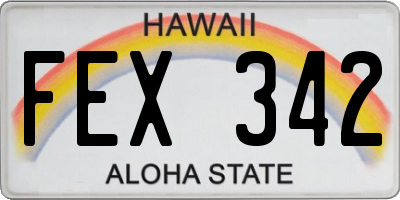 HI license plate FEX342