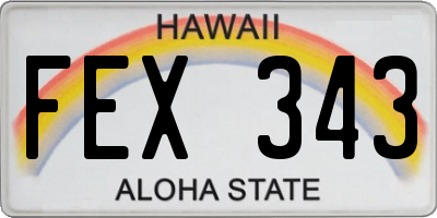 HI license plate FEX343