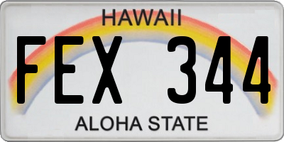 HI license plate FEX344