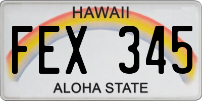 HI license plate FEX345