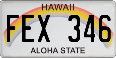 HI license plate FEX346