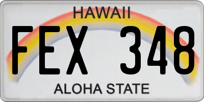 HI license plate FEX348