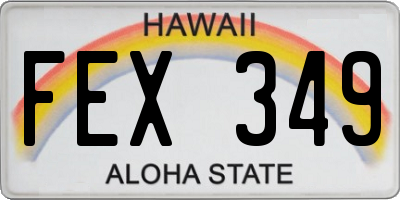 HI license plate FEX349